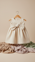 Vestido Rosa Chá Algodão com Laço Marcante