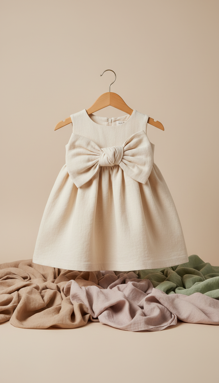 Vestido Rosa Chá Algodão com Laço Marcante